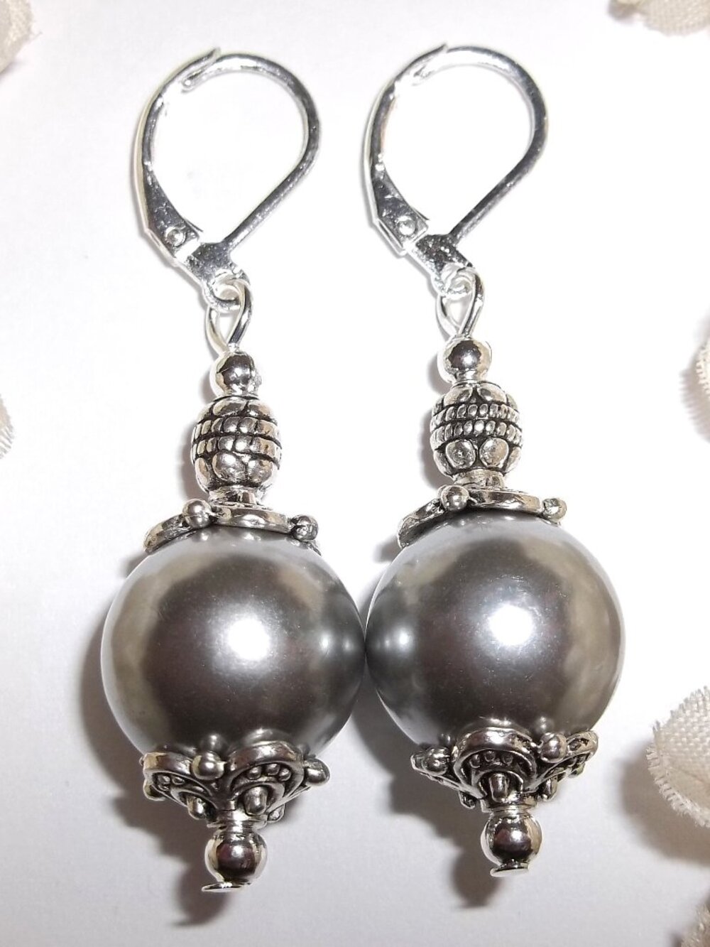 Grey Pearl Statement Earrings Earring Earrings Earrings Pearl Earring Gray D898